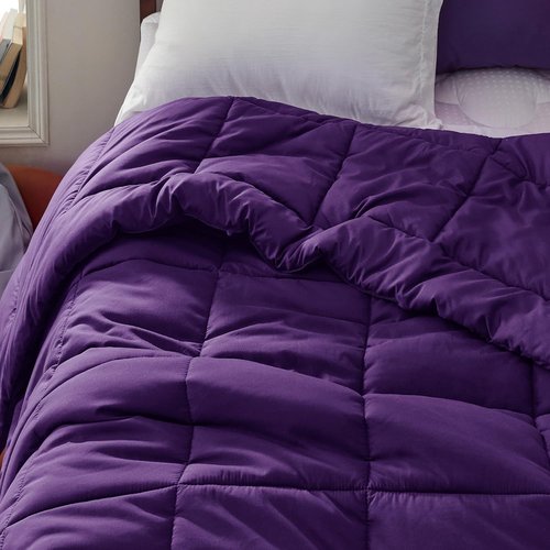 Bedsure Comforter Duvet Insert - All-Season Twin XL Quilted Down Alternative Blanket, Purple 92 x 68 Inches