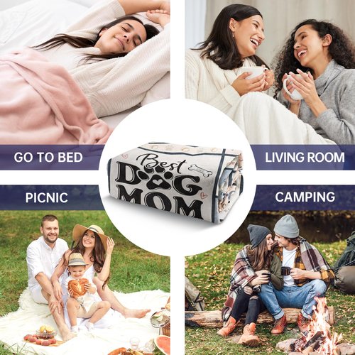SteadStyle Mothers Day Dog Mom Gifts for Women – Best Ever Blanket for Pet Lovers, Funny Canine-Inspired Throw for Women, Cozy Present for Dog Owners on Birthday, Christmas, or Mother’s Day 60" x 50"