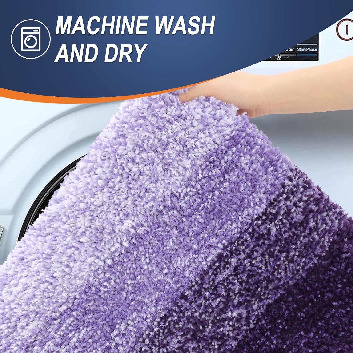 OLANLY Bathroom Rugs | Extra Soft Microfiber Bath Mat 34x21 - Quick Dry, Rubber Backing, Violet