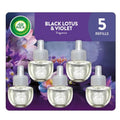 Air Wick Plug In Scented Oil Refill, Infused with Essential Oils, Plug In Air Fresheners for Home, Black Lotus & Violet, 5 ct