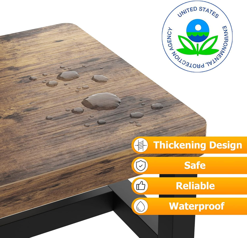 Skiennix Wooden Step Stool - Heavy Duty 500-LBS Capacity with Non-Slip Rubber Feet | Rustic Brown for Kids & Adults