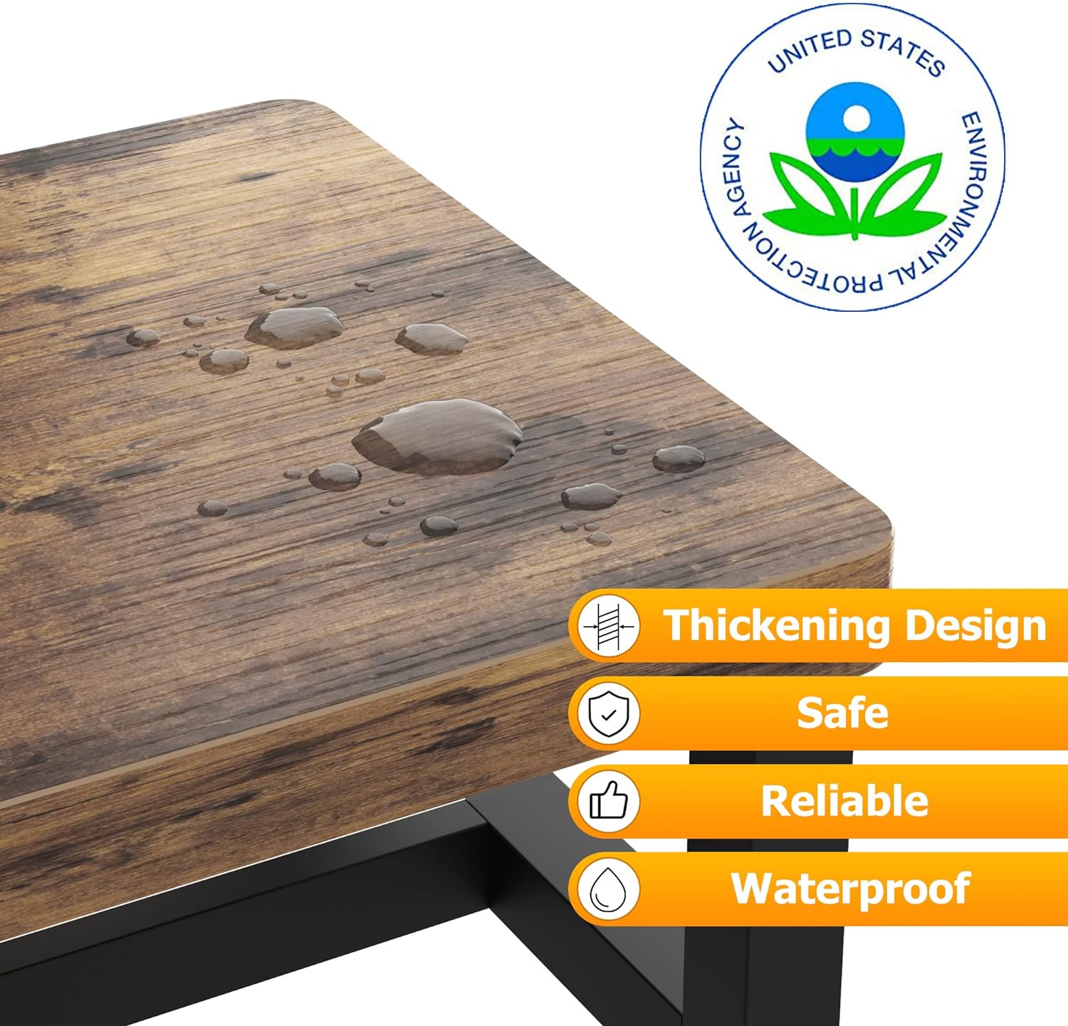 Skiennix Wooden Step Stool - Heavy Duty 500-LBS Capacity with Non-Slip Rubber Feet | Rustic Brown for Kids & Adults