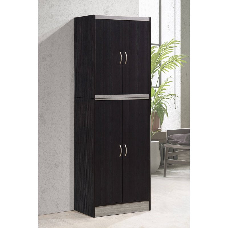 Kitchen Pantry Cabinet with 4 Adjustable Shelves - Beech