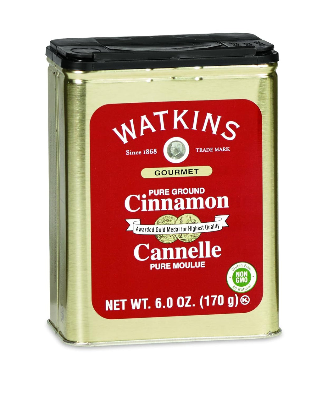 Watkins Gourmet Pure Ground Cinnamon - 6 Oz. Tin for Flavorful Baking & Cooking