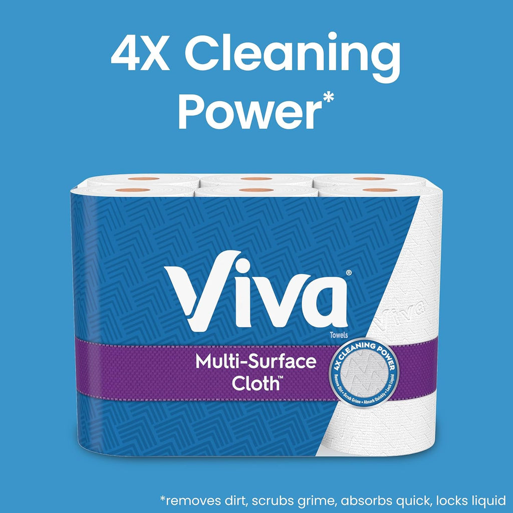 Viva Multi-Surface Cloth Paper Towels - 24 Double Rolls | 110 Sheets Per Roll for Ultimate Cleanliness