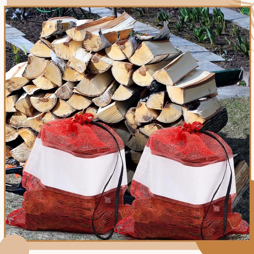 GliCraft 150 Pcs Onion Bags Reusable Mesh Produce Storage with Drawstring Firewood Bags Onion Potato Storage Sacks for Garden Vegetable Fruit Produce Packaging Supplies (22 x 24 Inch)