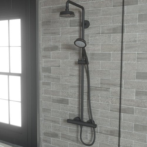 hansgrohe Croma 100 Classic 5-inch Showerhead Low Flow Classic 3-Spray Full, Pulsating Massage, Intense Turbo Water Saving with QuickClean in Rubbed Bronze, 04751920