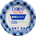 Dixie Ultra Extra Large Paper Bowls - 34 oz, Compostable & Microwave Safe | Perfect for Heavy Meals & Soups