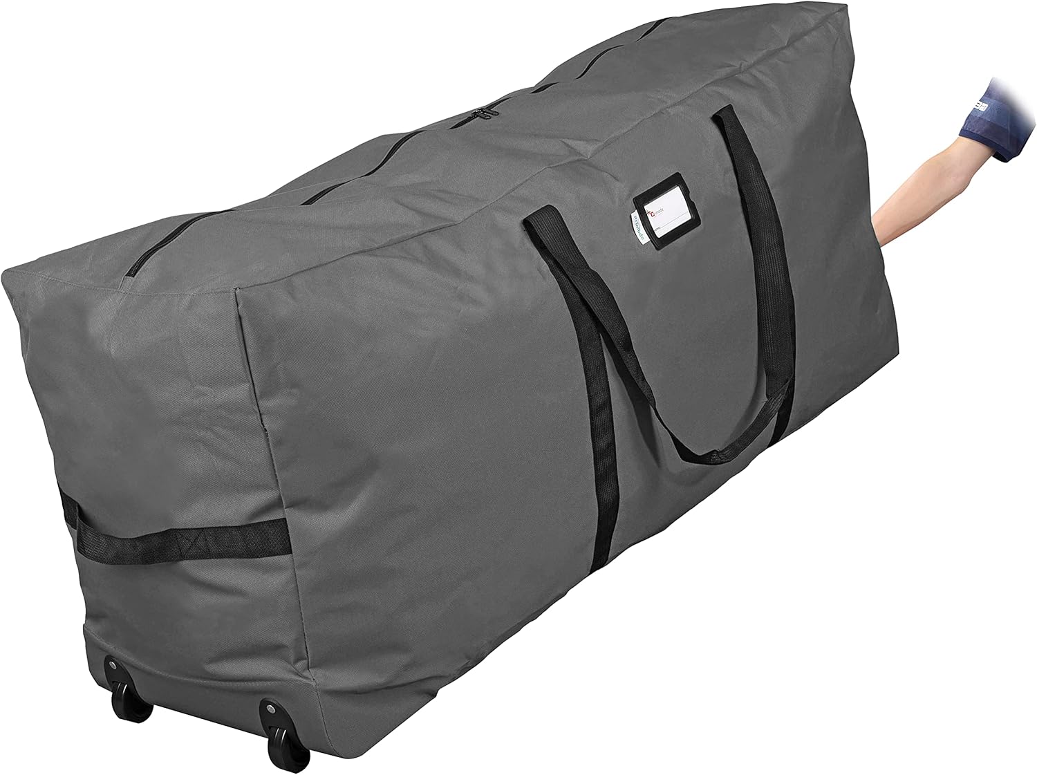 Primode Rolling Tree Storage Bag - Heavy Duty Container with Wheels | Fits Up to 7.5 Ft Disassembled Tree - Gray, 22" H x 16" W x 50" L
