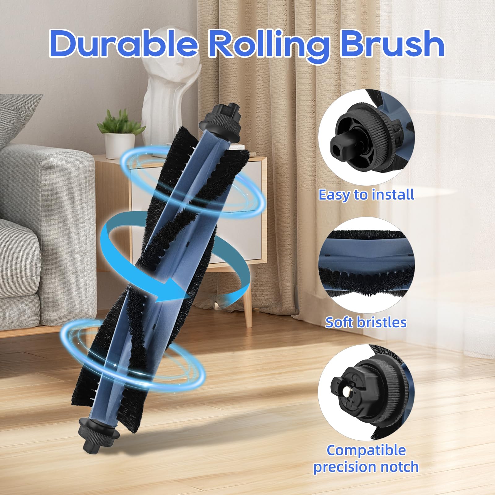 Omni C20 Replacement Parts for Eufy Omni C20 Robot Vacuum, Includes 1 Main Brush, 2 Side Brushes, 2 Filters, 2 Mop Pads, 2 Dust Bags (9 Pack)