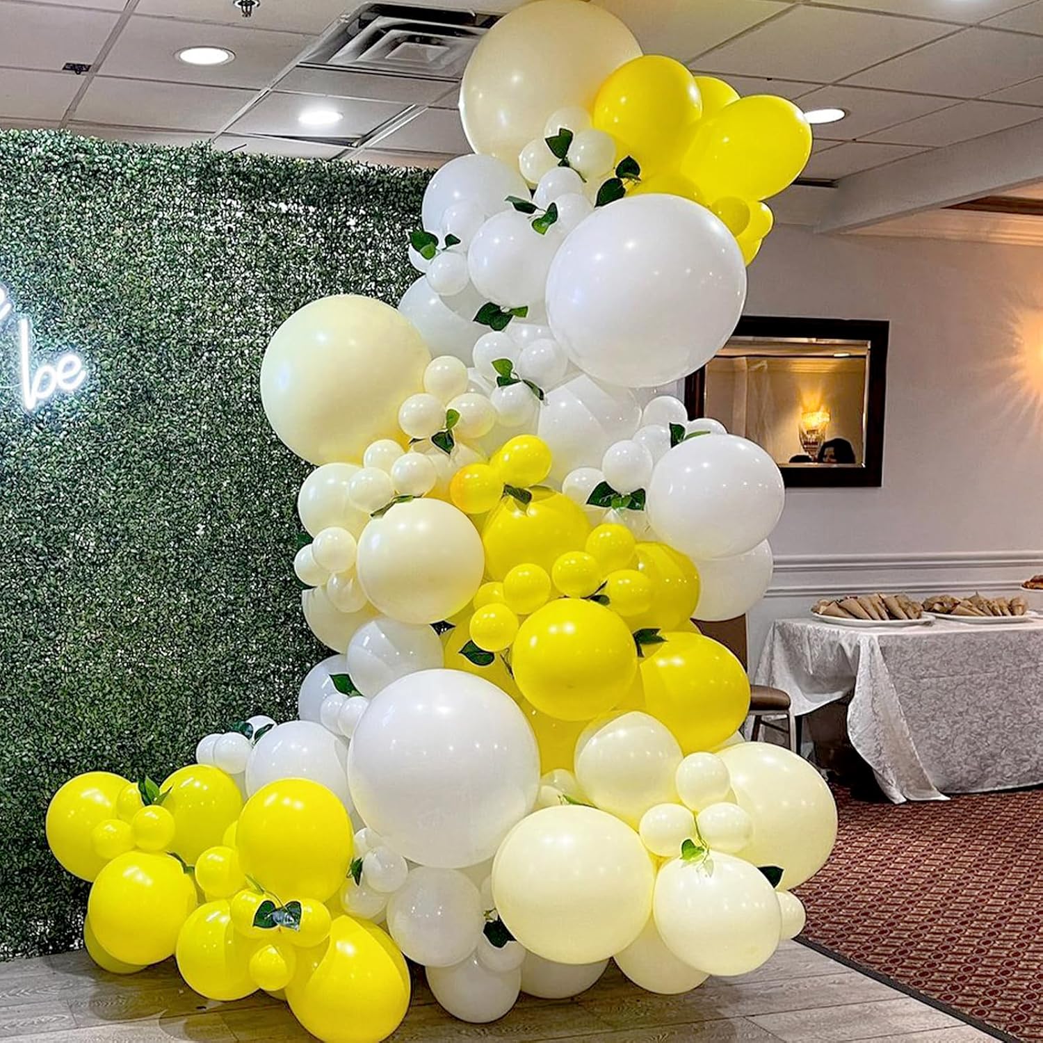 Skiennix Pastel Yellow Balloon Arch Kit - 120pcs in Various Sizes for Gender Reveal & Baby Shower Decor