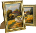 Upsimples 8x10 Picture Frame Set - Classic 5-Pack with 2 Vintage Frames for Wall Display