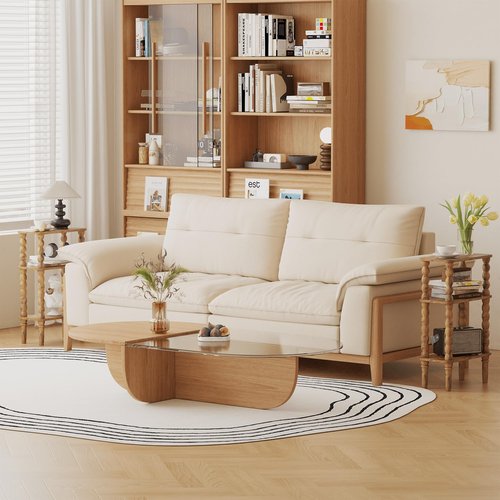 Veegle Side Table, Small End Table with Storage Shelf, 3-Tier Small Coffee Tables for Living Room Bedroom Narrow Spaces(Rustic Brown)