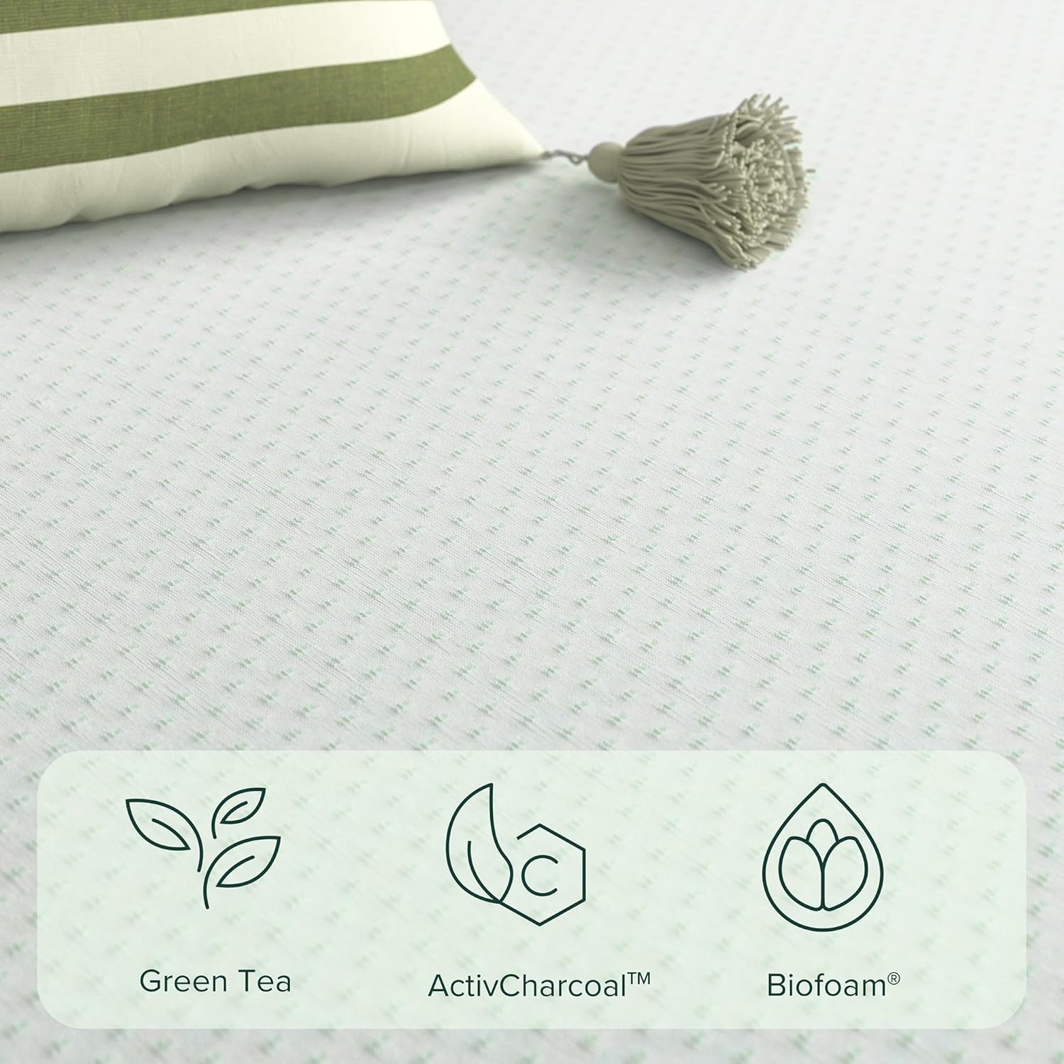 Zinus Memory Foam Mattress - 10 Inch Green Tea Comfort | Full Size, White