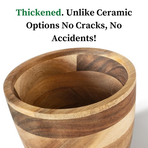 Jean Lemond Introducing The Always Fresh Acacia Garlic Keeper For Counter. A Crafted Large Garlic Storage Jar. A Rustic Garlic Holder Container Pot Saver With Lid.