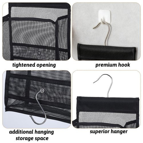 Xelsluthe Mesh Shower Caddy Hanging, PVC Bathroom Storage Bag for College Dorm, Gym, Swimming, RV And Travel, Black