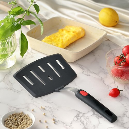 KCKHFA Silicone Wide Spatula, Slotted Turner for Cooking or Baking, Large Pancake Spatula for Egg, Fish, Steak, Flipping and Wok Use, Dishwasher Safe
