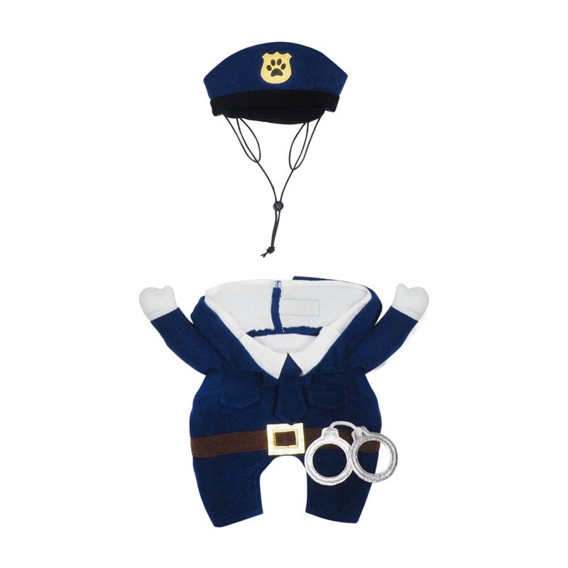 Pet Police Officer Costume Medium with Hat & Accessories - Vibrant Life