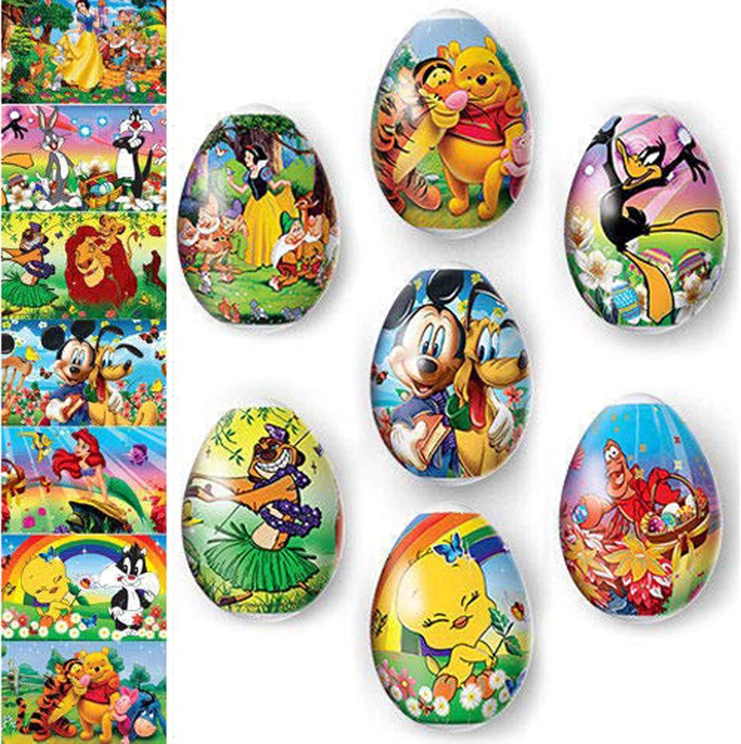 Skiennix Easter Egg Decorating Kit - Heat Shrink Sleeve Wraps & Stickers - Decorate 7 Eggs with Fun Designs