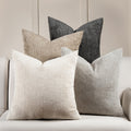 Volcanics Neutral Linen Throw Pillow Covers 20x20 Set of 4, Decorative Soft Accent Pillowcases for Couch, Bed, or Sofa, Boho Farmhouse Style for Modern Living Room Decor