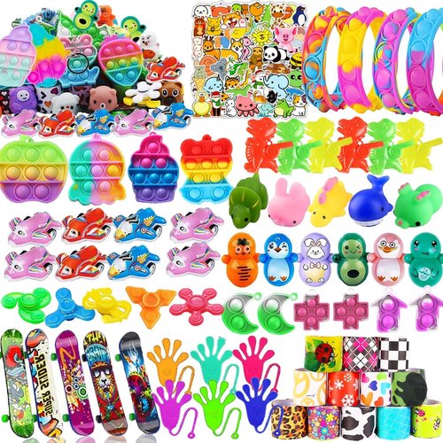 Krcilcuk 126 Pcs Party Favors for Kids, Treasure Box Toys for Classroom, Prize Box Toys for Kids, Goodie Bags Stuffers, Pinata Filler, Treasure Chest Fidget Birthday Gifts Stocking Stuffers
