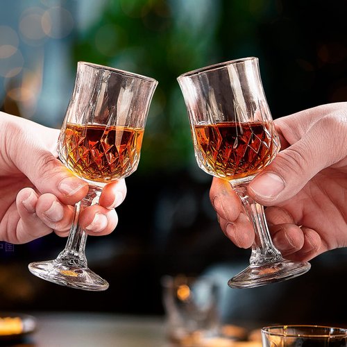Soopiiso Cordial Glasses,1.7oz/50ml,Shot Glasses Set of 24,shot glasses with stem/tequila shot glasses/Sherry glasses, Transparent
