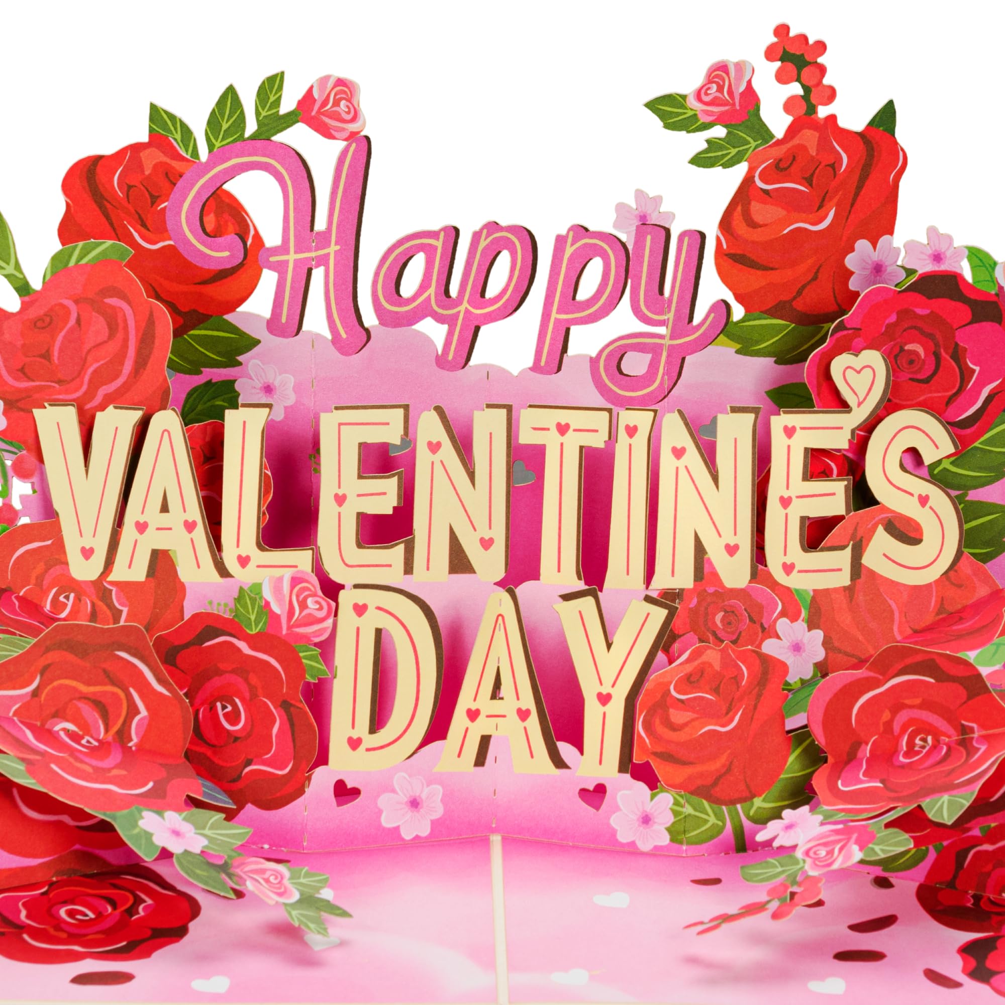 Paper Love Happy Valentine's Day Card, 3D Pop Up Valentine Cards - 5" x 7" Cover - Includes Envelope and Removable Note Card
