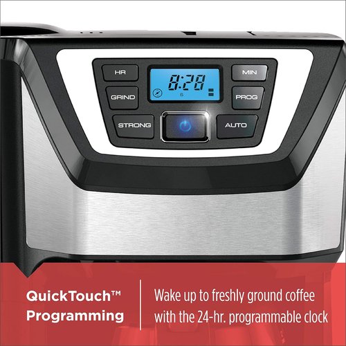 Black+Decker 12-Cup Coffeemaker - Mill and Brew Functionality, Sleek Black Design, CM5000B