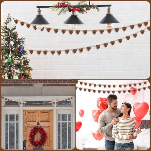 Yaocom 48 Pcs Rusty Bells Crafts Heart Shaped Valentine's Day Bell Decorations Metal Sleigh Bells with Jute Rope DIY Jingle Bell for Wedding Garland Farmhouse Rustic Front Door Window Decor