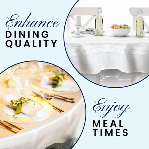 BRODER MFG. INC. Tablecloth Protector Crystal Clear Vinyl (60"x144" Oblong) | Thick, Durable Clear Table/Tablecloth Protector | Perfect for Parties, Special Occasions, Gatherings, and Everyday Use