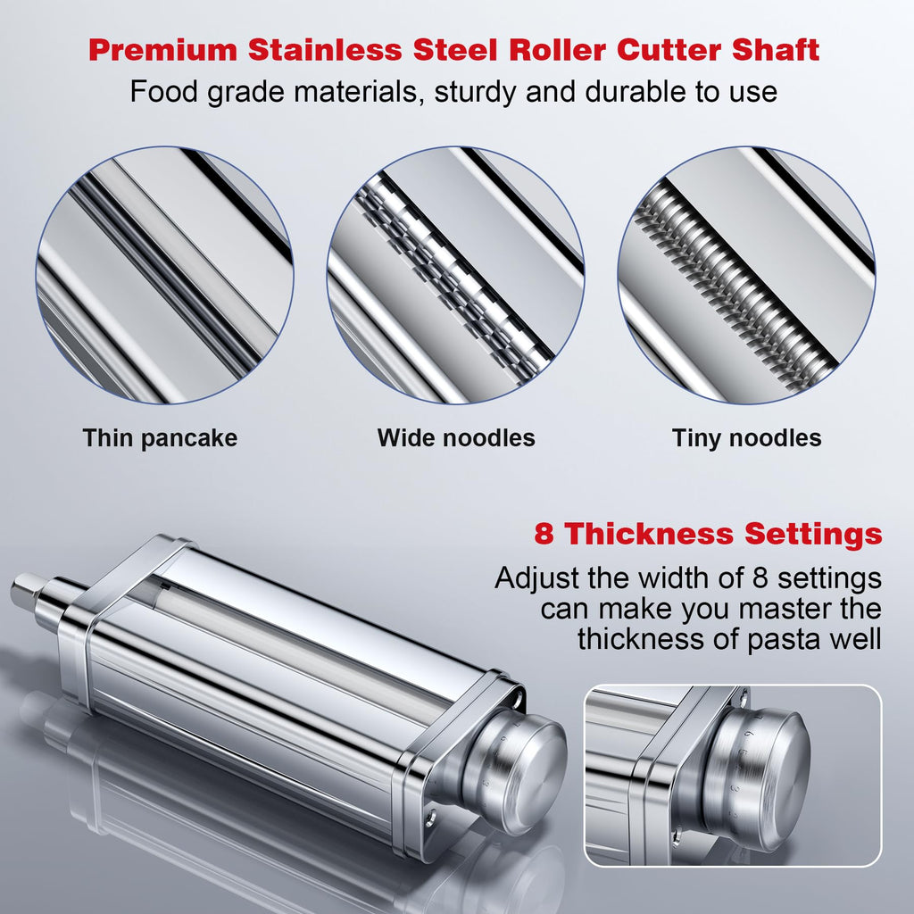 Pasta Maker Attachment for all KitchenAid Stand Mixer, including Pasta Sheet Roller