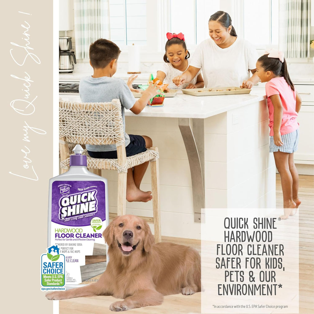 Quick Shine Hardwood Floor Cleaner - 27oz 2-Pack | Streak-Free, No Rinse Formula | Effective Dirt & Scuff Removal
