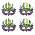 PageebO Mardi Gras Mask Foil Balloons, 4pcs Mardi Mask foil Balloons for Front Door Carnival Birthday New Orleans Masquerade Fat Tuesday Theme party Decorations