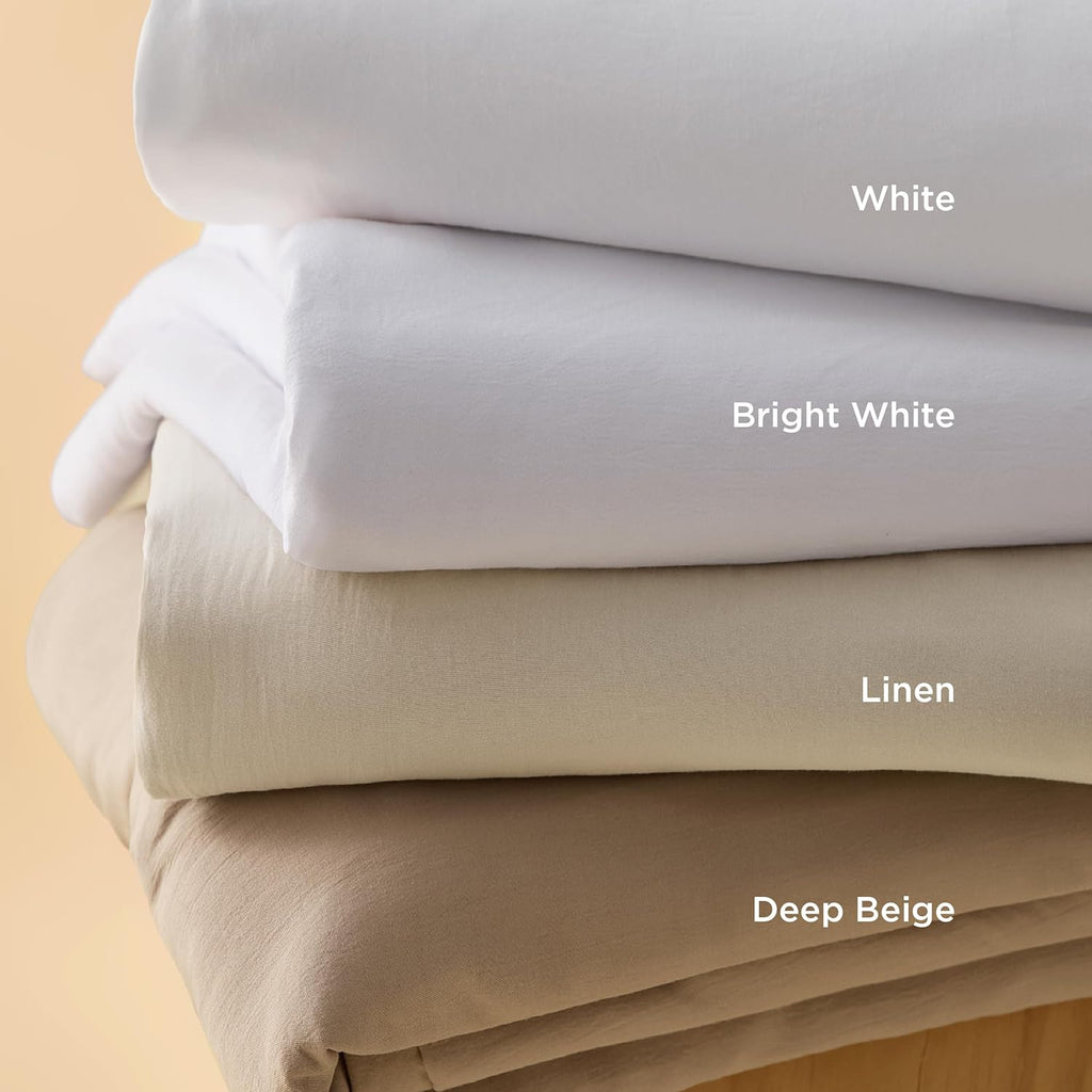 Bedsure Oat Milk Duvet Cover Set - King Size 3-Piece Extra Soft Cotton-Like Polyester Bedding, 104x90 Inches with Zipper Closure & 2 Pillow Shams