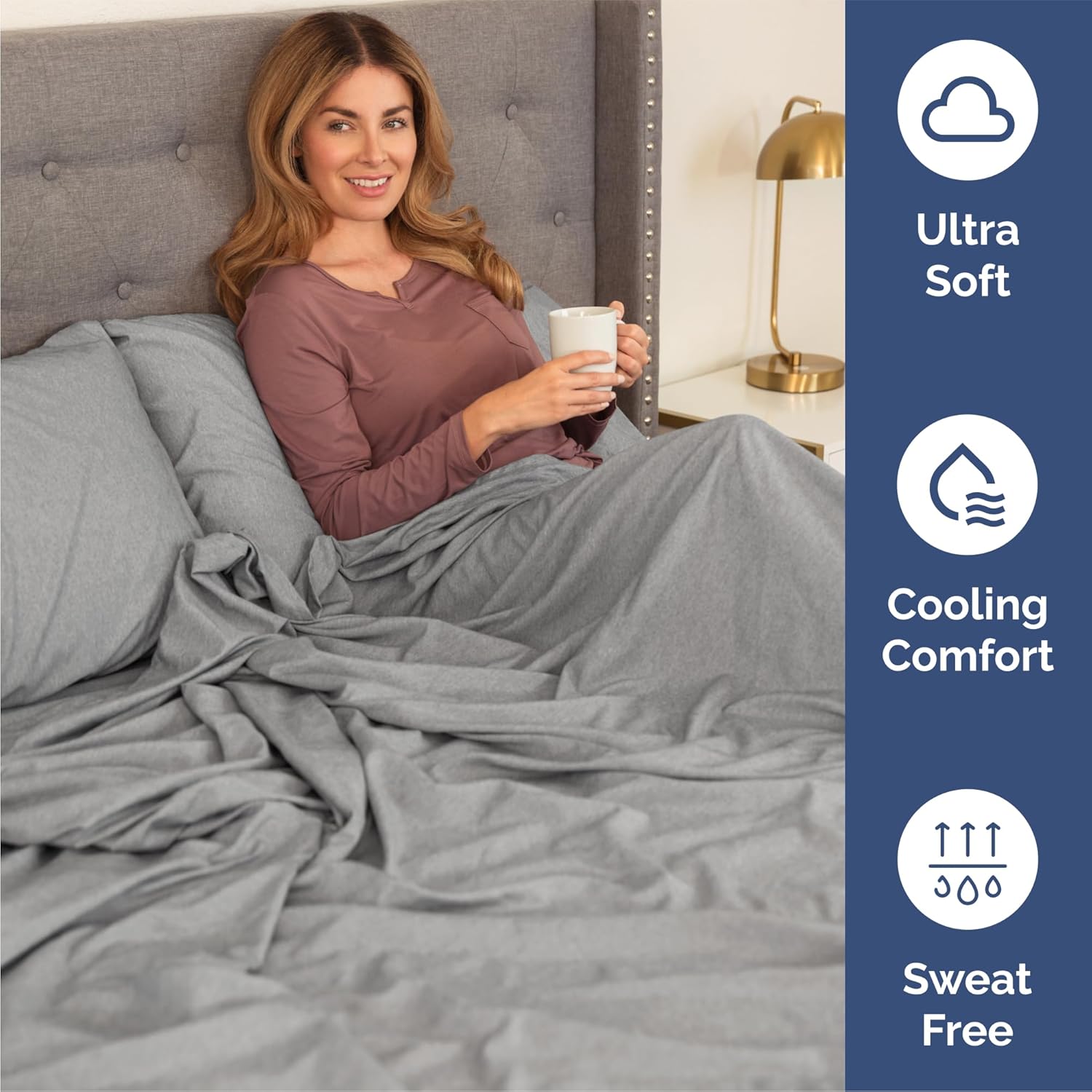Skiennix Queen Size 4-Piece Sheet Set - Comfy Breathable Cooling Bedding - Soft Wrinkle-Free Grey