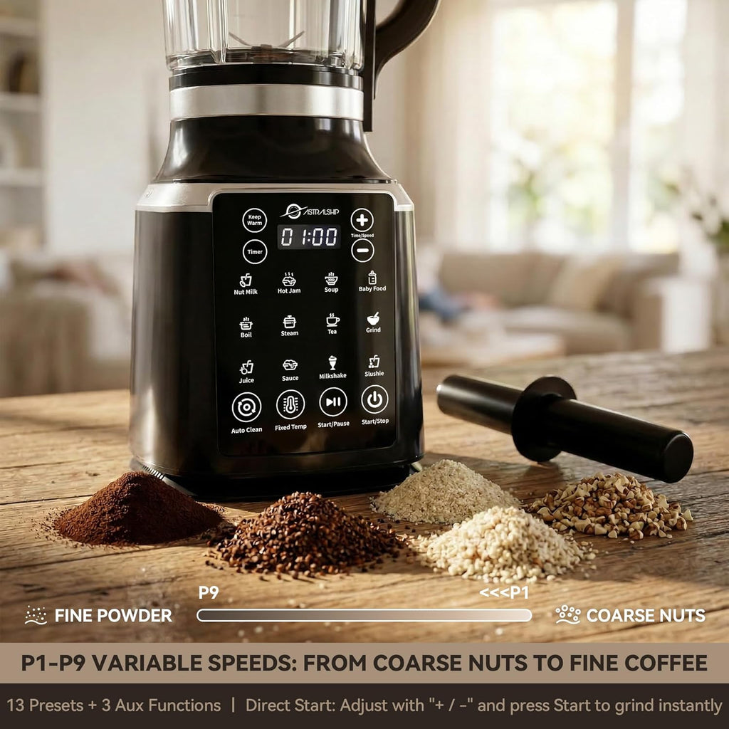 Professional Glass Blender by [Brand Name] - 1500W Motor, 9 Speeds & 14 Preset Programs for Smoothies, Soups & Nut Milk
