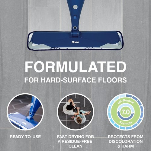 Bona Multi-Surface Floor Cleaner Refill - 96 Fl Oz - Lemon Mint | Residue-Free Solution for Stone, Tile, and Laminate Floors