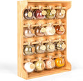 Byers Choice TX Pine Wooden Spice Rack Organizer - Antique Jar Holder for Kitchen Pantry or Wall Mount