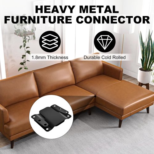 Eunenete 4 Pcs Universal Sectional Sofa Interlocking, Sectional Couch Connectors,Sofa Connector Bracket