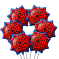 Soulchen 25" Spider Birthday Party Balloon Cartoon Characters Themed Party Decor Foil Large Spider Webs Balloons for Cartoon Carnival Theme Birthday Decorations(6 Pack,Red, Blue)