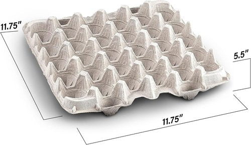 MT Products Pulp Fiber Egg Cartons - Holds 30 Eggs | Durable Egg Crate for Chicken Farms (Pack of 15)