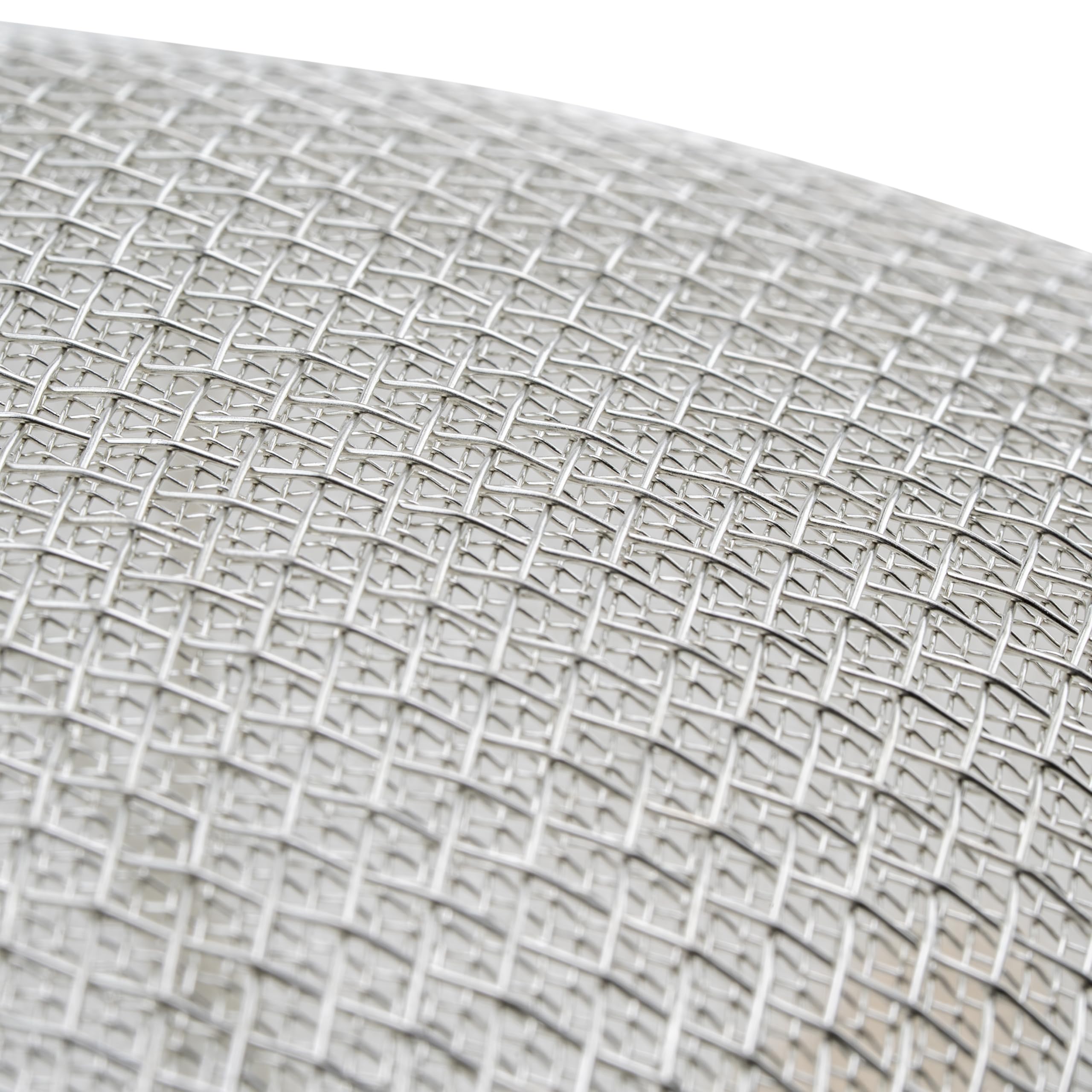 Winco Strainer, 14-Inch Diameter, Reinforced Double Mesh, Medium, Nickel, Tan