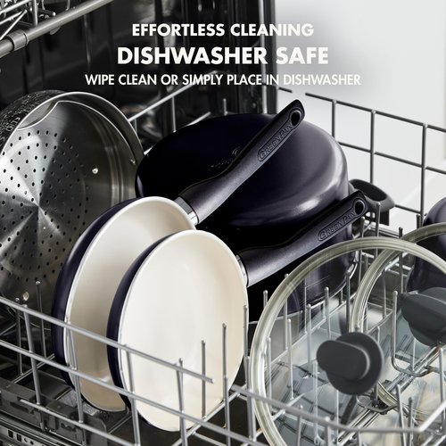 GreenPan Rio Healthy Ceramic Nonstick 8" Frying Pan Skillet and Silicone Spatula Set, Soft Grip Handle, Breaktfast Meal Set, PFAS-Free, Dishwasher Safe, Oven Safe, Black