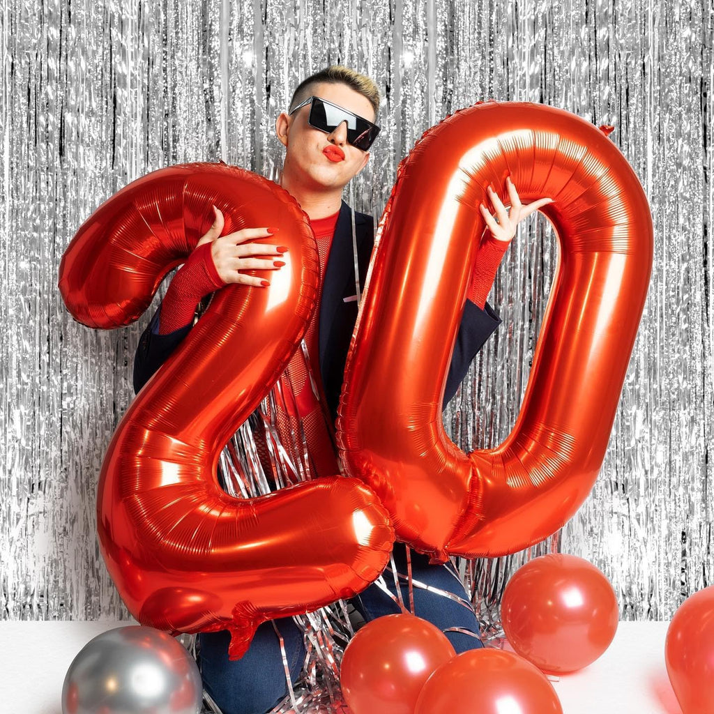 Red Number 40 Balloon - 40-Inch Birthday Decoration for 40th Party | Perfect for Girls & Boys