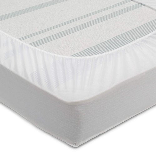 Serta Sertapedic Crib Mattress Protector with Nanotex Stain Repel and Release – Washable and Waterproof Mattress Pad Cover – Essentials for Newborn Baby and Toddler, 52"x 28", White