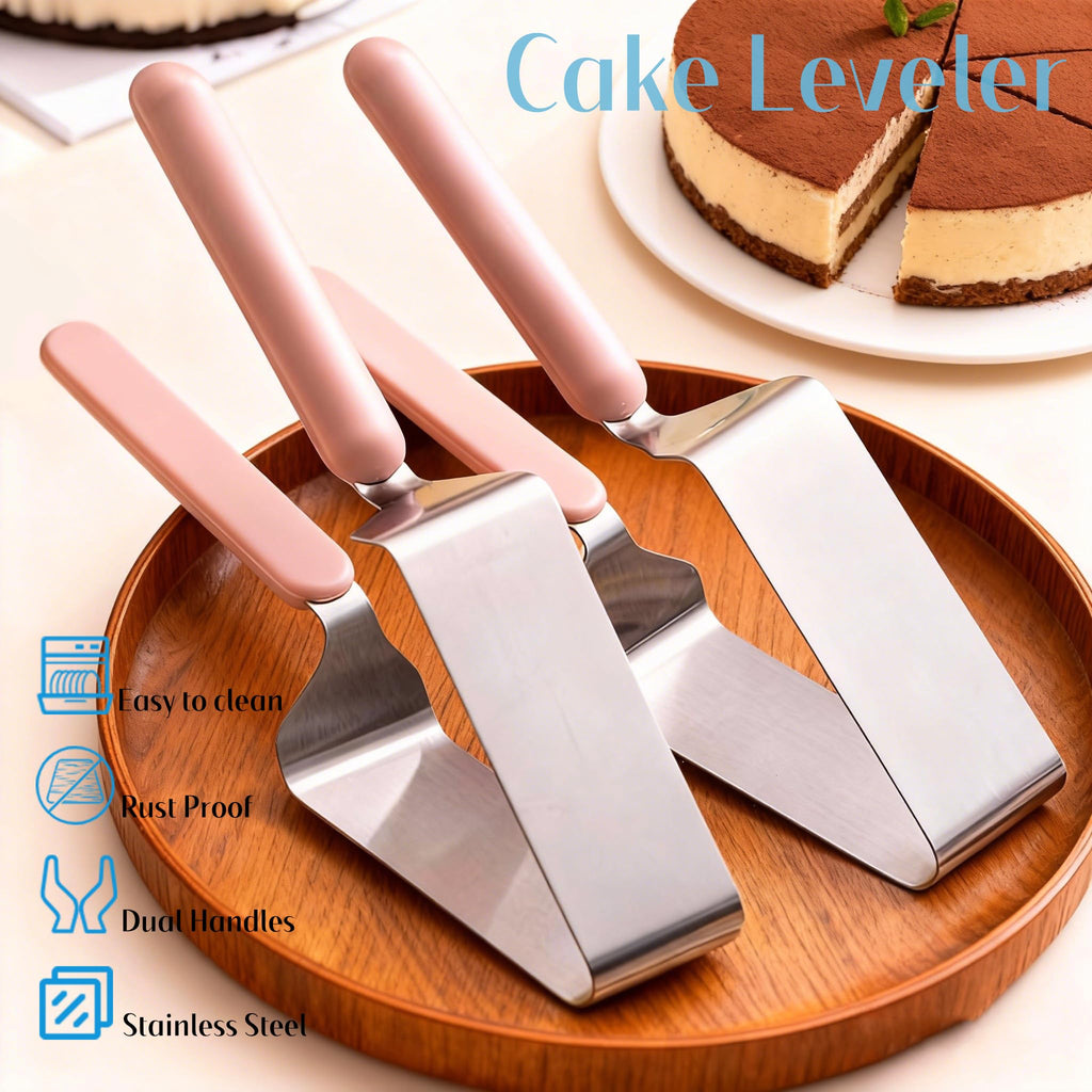 SerniaXin Stainless Steel Cake Cutter for Wedding, Birthday, Baking - Heavy-Duty Rust-Proof Blade with Double Non-Slip Ergonomic Handle, Safe Pastry & Pie Slicing Tool (1)