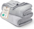 Bedsure GentleSoft Fleece Blanket - King Size Light Grey Plush Microfiber, 108x90 Inches Cozy Luxury