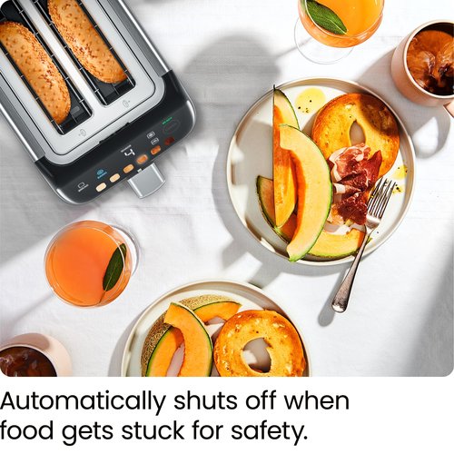 Chefman Smart Touch 2 Slice Digital Toaster, 6 Shade Settings, Stainless Steel with Extra-Wide Slots, Thick Bread and Bagel, +10, Defrost, Removable Crumb Tray