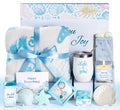 iFaveorr 12Pcs Birthday Gifts for Women, Get Well Soon Gift Baskets for Women, Relaxing Ocean Self Care Package W/Flannel Blanket, Valentines Day Gifts for Her Best Friend Wife Sister