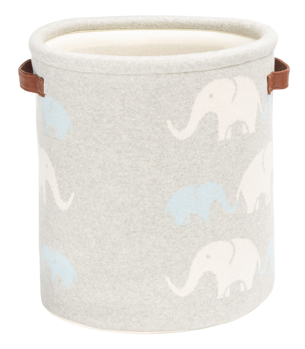 SAFAVIEH Baby Collection Effy Elephant Grey Cotton Nursery Storage Basket with Handles (Fully Assembled)